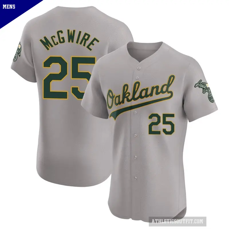 Men's No.25 Mark McGwire Oakland Athletics Gray Elite Road Jersey