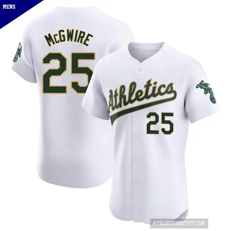 Men's No.25 Mark McGwire Oakland Athletics White Elite Home Jersey