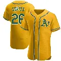 Men's No.26 Carlos Cortes Oakland Athletics Gold Authentic Alternate Jersey