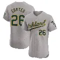 Men's No.26 Carlos Cortes Oakland Athletics Gray Elite Road Jersey