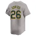 Men's No.26 Carlos Cortes Oakland Athletics Gray Limited Away Jersey