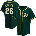 Men's No.26 Carlos Cortes Oakland Athletics Green Replica Alternate Jersey