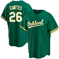 Men's No.26 Carlos Cortes Oakland Athletics Green Replica Kelly Alternate Jersey