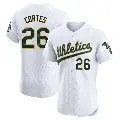 Men's No.26 Carlos Cortes Oakland Athletics White Elite Home Jersey