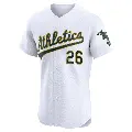 Men's No.26 Carlos Cortes Oakland Athletics White Elite Home Jersey