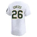 Men's No.26 Carlos Cortes Oakland Athletics White Elite Home Jersey