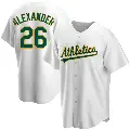 Men's No.26 CJ Alexander Oakland Athletics White Replica Home Jersey
