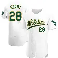 Men's No.28 Jim Mudcat Grant Oakland Athletics White Authentic Home Jersey