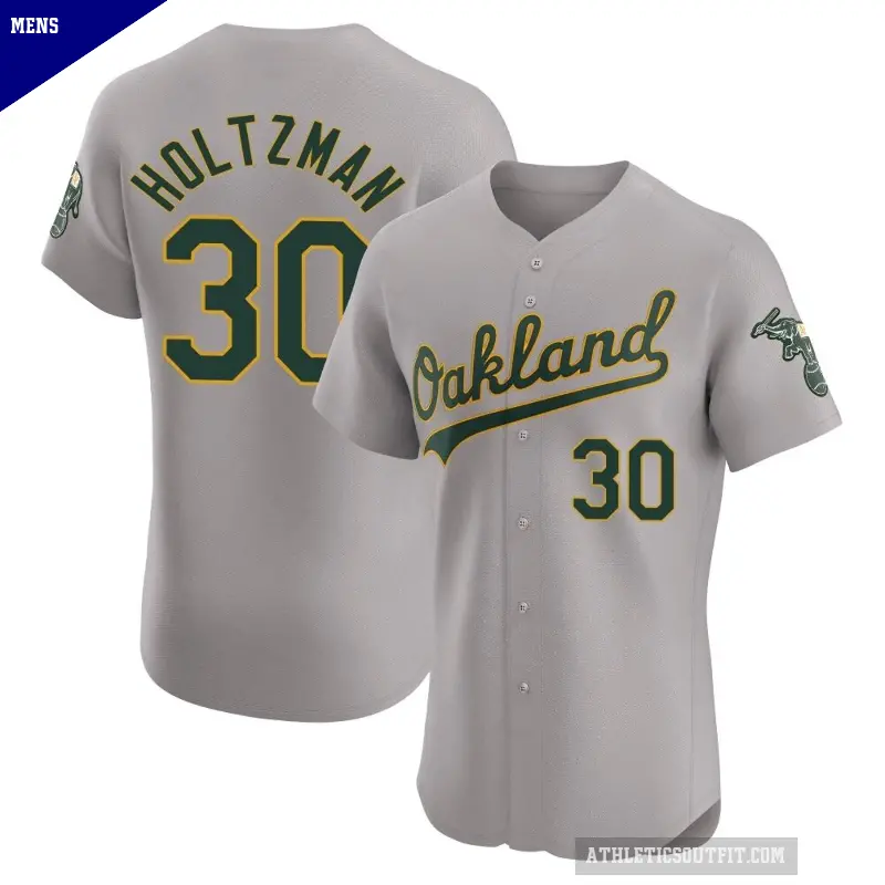 Men's No.30 Ken Holtzman Oakland Athletics Gray Elite Road Jersey