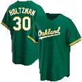 Men's No.30 Ken Holtzman Oakland Athletics Green Replica Kelly Alternate Jersey