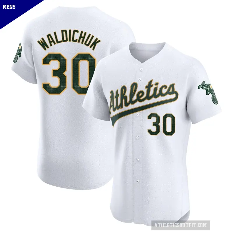 Men's No.30 Ken Waldichuk Oakland Athletics White Elite Home Jersey