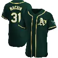 Men's No.31 Vimael Machin Oakland Athletics Green Authentic Alternate Jersey