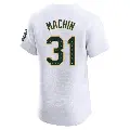 Men's No.31 Vimael Machin Oakland Athletics White Elite Home Jersey