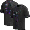 Men's No.32 Colby Thomas Oakland Athletics Black Replica Holographic Alternate Jersey