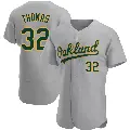 Men's No.32 Colby Thomas Oakland Athletics Gray Authentic Road Jersey