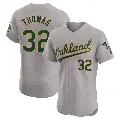 Men's No.32 Colby Thomas Oakland Athletics Gray Elite Road Jersey