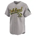 Men's No.32 Colby Thomas Oakland Athletics Gray Limited Away Jersey