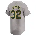 Men's No.32 Colby Thomas Oakland Athletics Gray Limited Away Jersey