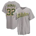 Men's No.32 Colby Thomas Oakland Athletics Gray Replica Away 2.0 Jersey