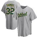 Men's No.32 Colby Thomas Oakland Athletics Gray Replica Road Jersey