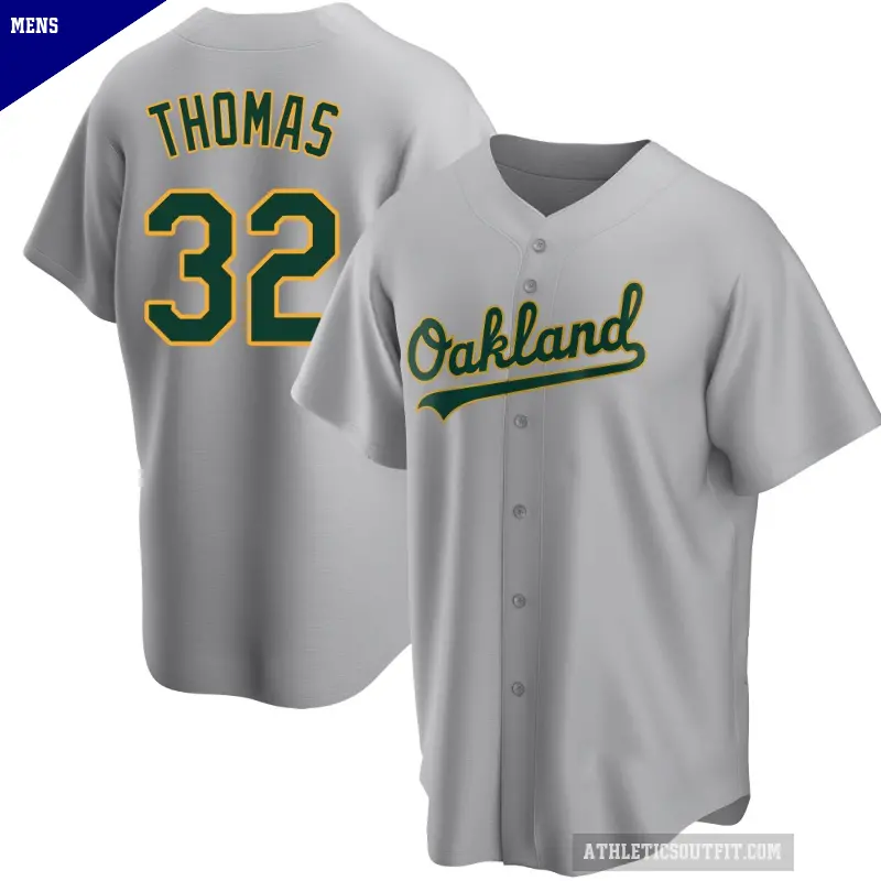 Men's No.32 Colby Thomas Oakland Athletics Gray Replica Road Jersey
