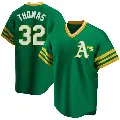 Men's No.32 Colby Thomas Oakland Athletics Green Replica R Kelly Road Cooperstown Collection Jersey