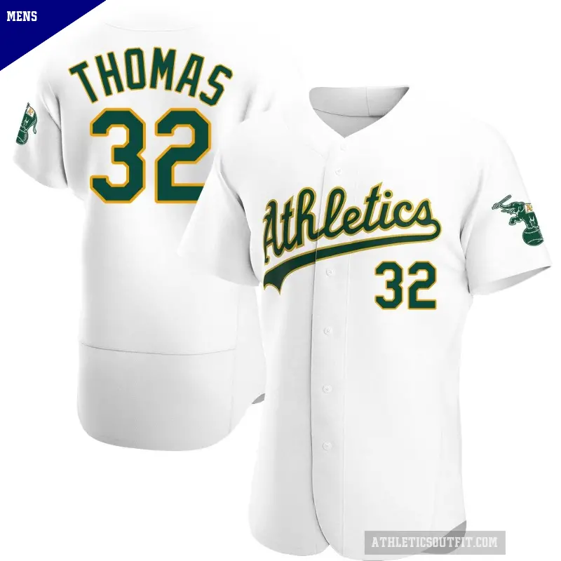 Men's No.32 Colby Thomas Oakland Athletics White Authentic Home Jersey