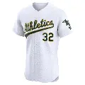 Men's No.32 Colby Thomas Oakland Athletics White Elite Home Jersey