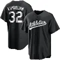 Men's No.32 James Kaprielian Oakland Athletics Black/White Replica Jersey