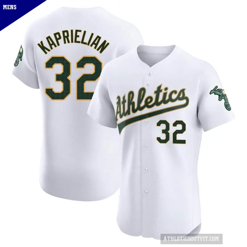 Men's No.32 James Kaprielian Oakland Athletics White Elite Home Jersey