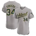 Men's No.34 Rollie Fingers Oakland Athletics Gray Elite Road Jersey
