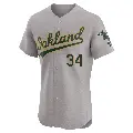 Men's No.34 Rollie Fingers Oakland Athletics Gray Elite Road Jersey