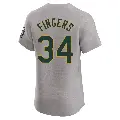 Men's No.34 Rollie Fingers Oakland Athletics Gray Elite Road Jersey