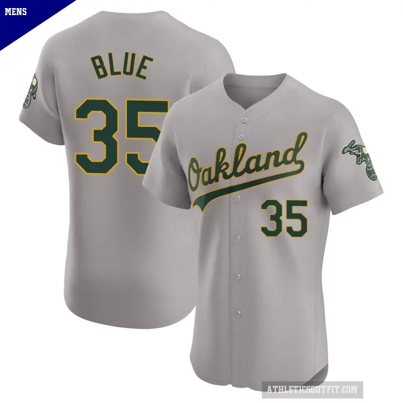 Men's No.35 Vida Blue Oakland Athletics Gray Elite Road Jersey