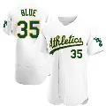 Men's No.35 Vida Blue Oakland Athletics White Authentic Home Jersey