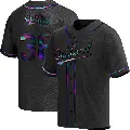 Men's No.38 JP Sears Oakland Athletics Black Replica Holographic Alternate Jersey