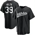 Men's No.39 Kyle Muller Oakland Athletics Black/White Replica Jersey