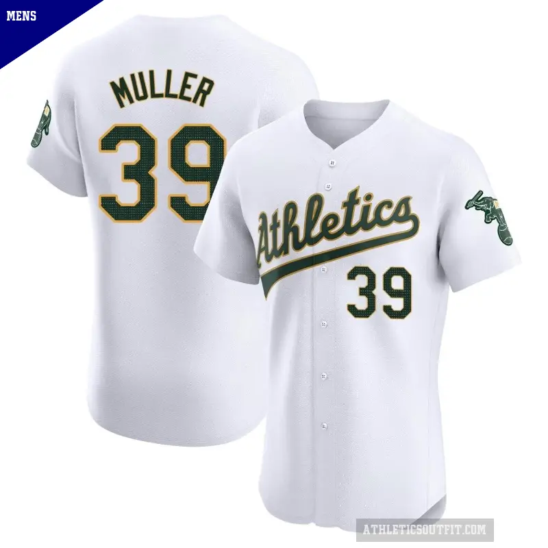 Men's No.39 Kyle Muller Oakland Athletics White Elite Home Jersey