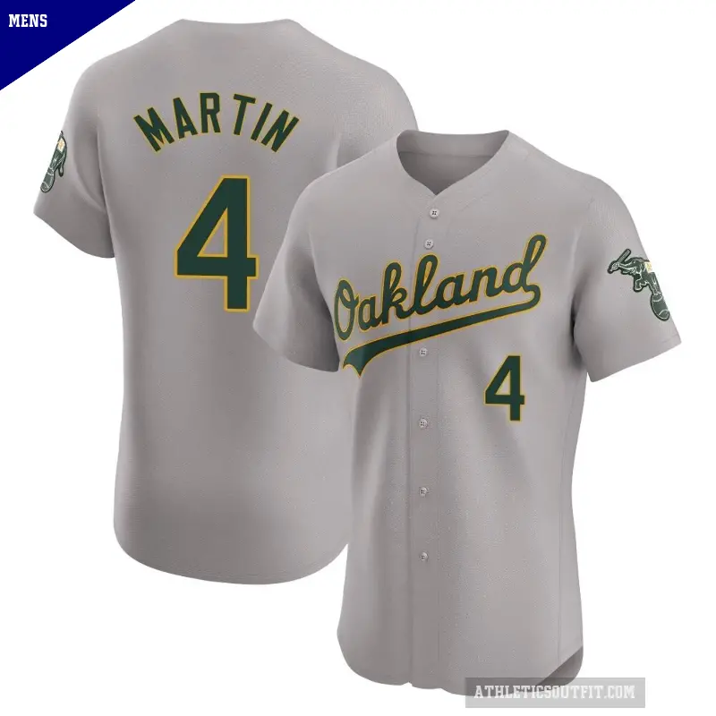 Men's No.4 Billy Martin Oakland Athletics Gray Elite Road Jersey