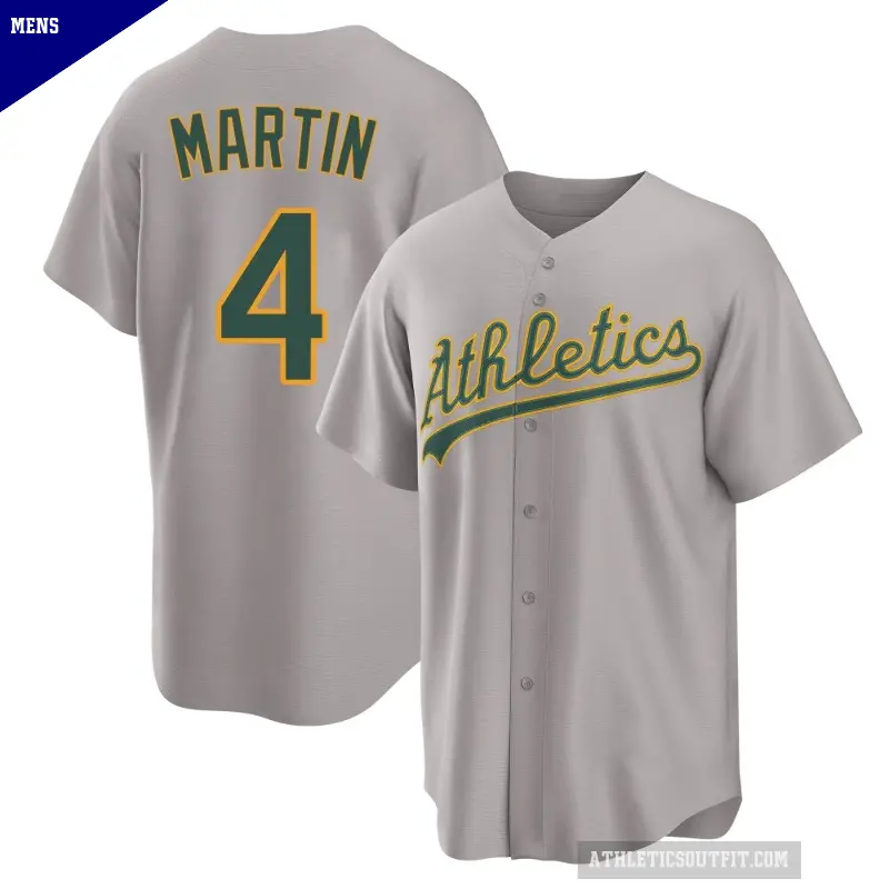 Men's No.4 Billy Martin Oakland Athletics Gray Replica Away 2.0 Jersey