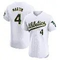 Men's No.4 Billy Martin Oakland Athletics White Elite Home Jersey