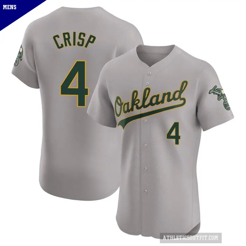 Men's No.4 Coco Crisp Oakland Athletics Gray Elite Road Jersey
