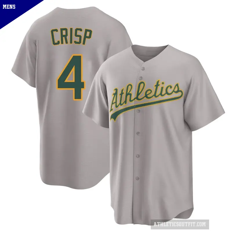 Men's No.4 Coco Crisp Oakland Athletics Gray Replica Away 2.0 Jersey