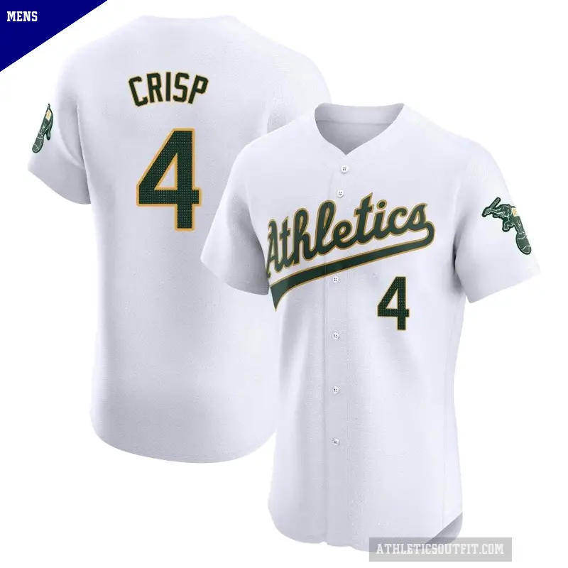 Men's No.4 Coco Crisp Oakland Athletics White Elite Home Jersey