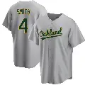 Men's No.4 Kevin Smith Oakland Athletics Gray Replica Road Jersey