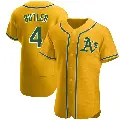 Men's No.4 Lawrence Butler Oakland Athletics Gold Authentic Alternate Jersey