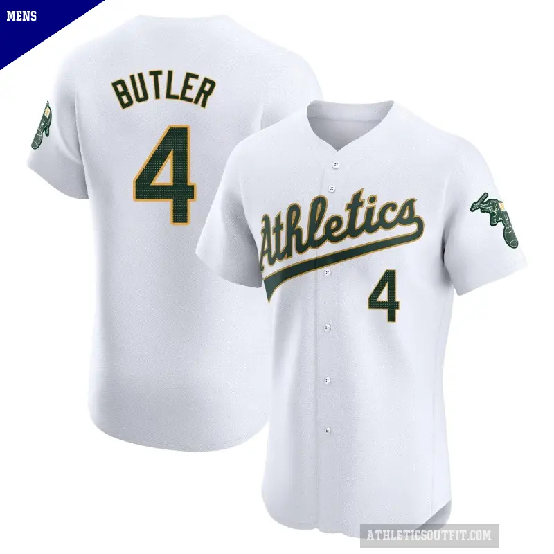 Men's No.4 Lawrence Butler Oakland Athletics White Elite Home Jersey
