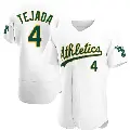 Men's No.4 Miguel Tejada Oakland Athletics White Authentic Home Jersey
