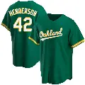 Men's No.42 Dave Henderson Oakland Athletics Green Replica Kelly Alternate Jersey