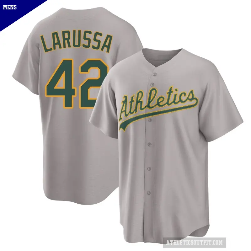 Men's No.42 Tony Larussa Oakland Athletics Gray Replica Away 2.0 Jersey